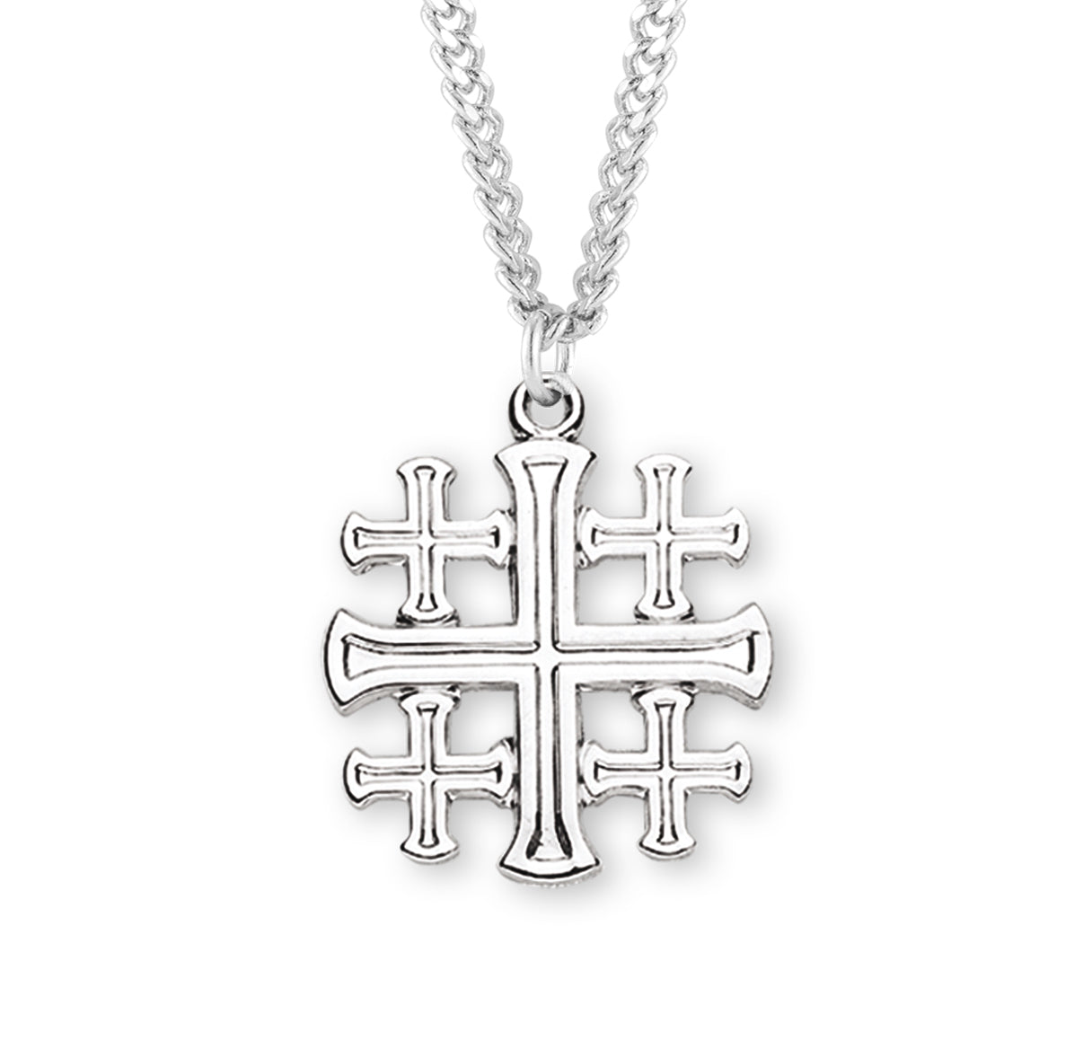 Sterling Silver Jerusalem Cross Necklace | .925 Silver