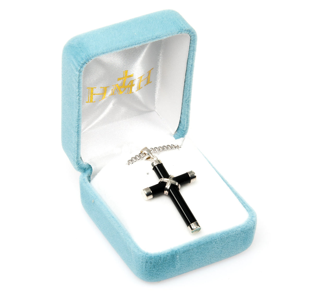 Genuine Onyx Cross Necklace | Catholic Jewelry