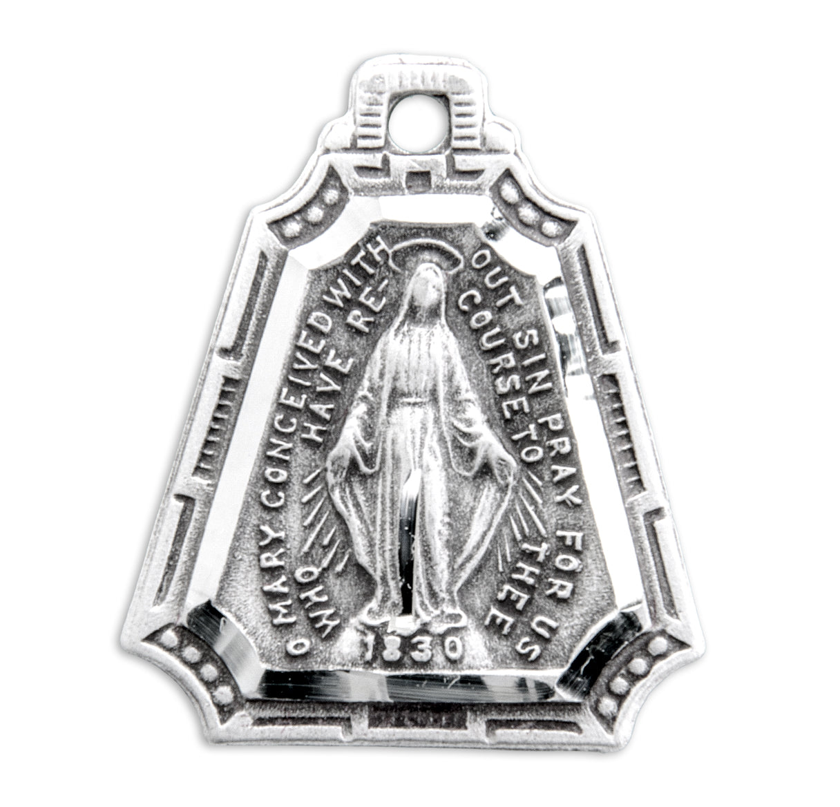 Sterling Silver Miraculous Medal Pendant with Chain | .925 Silver