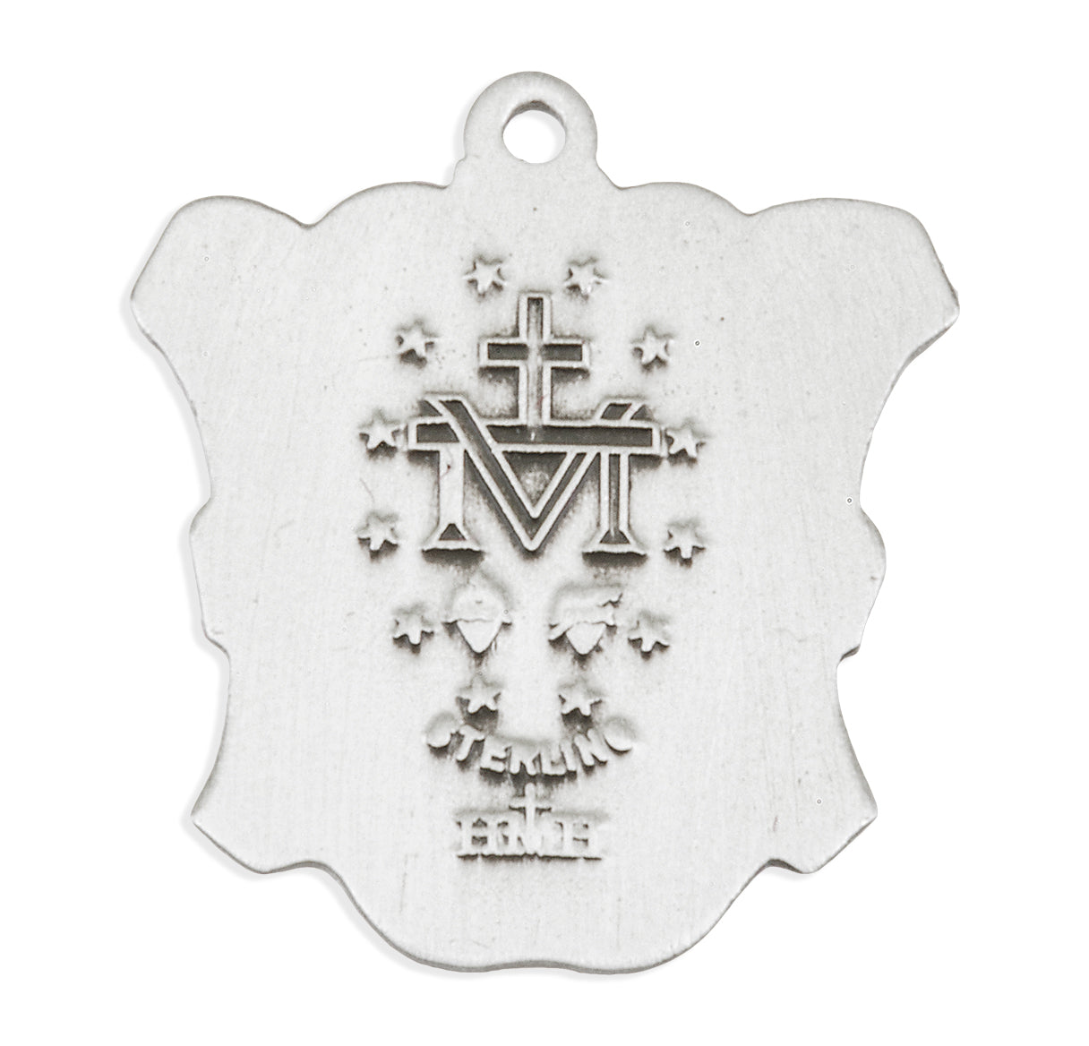 Sterling Silver Miraculous Medal with Angel Border Necklace | .925 Silver