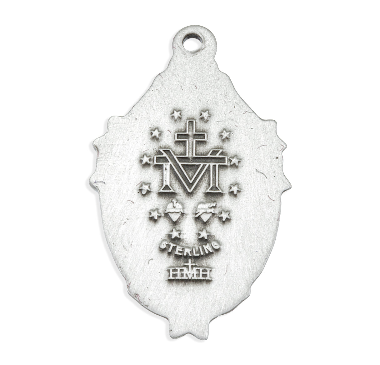 Sterling Silver Ornate Miraculous Medal Pendant with Chain | .925 Silver