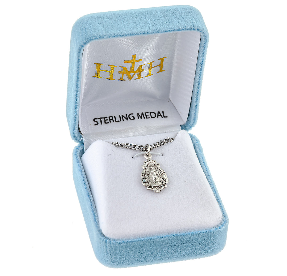 Sterling Silver Miraculous Medal Pendant with Chain | .925 Silver