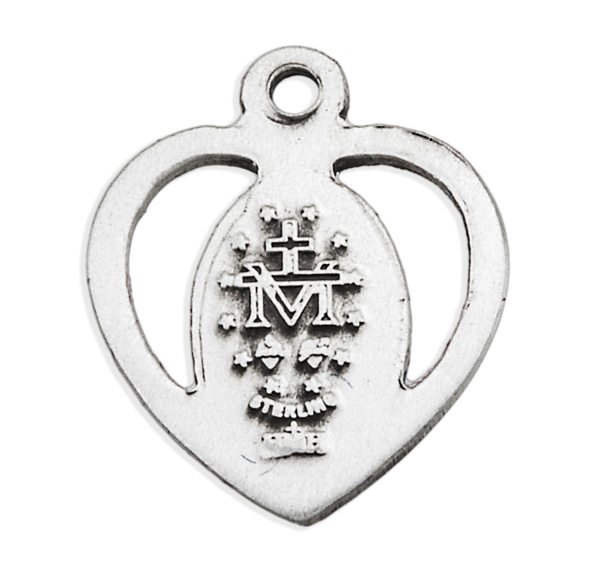 Sterling Silver Miraculous Medal Pendant with Chain | .925 Silver