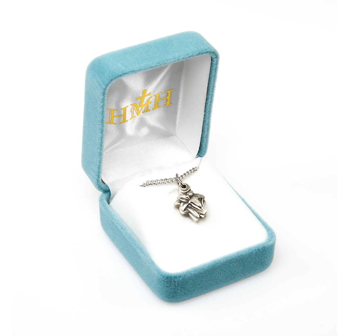 Sterling Silver Easter Lily Triple Slide Medal Pendant with Chain | .925 Silver