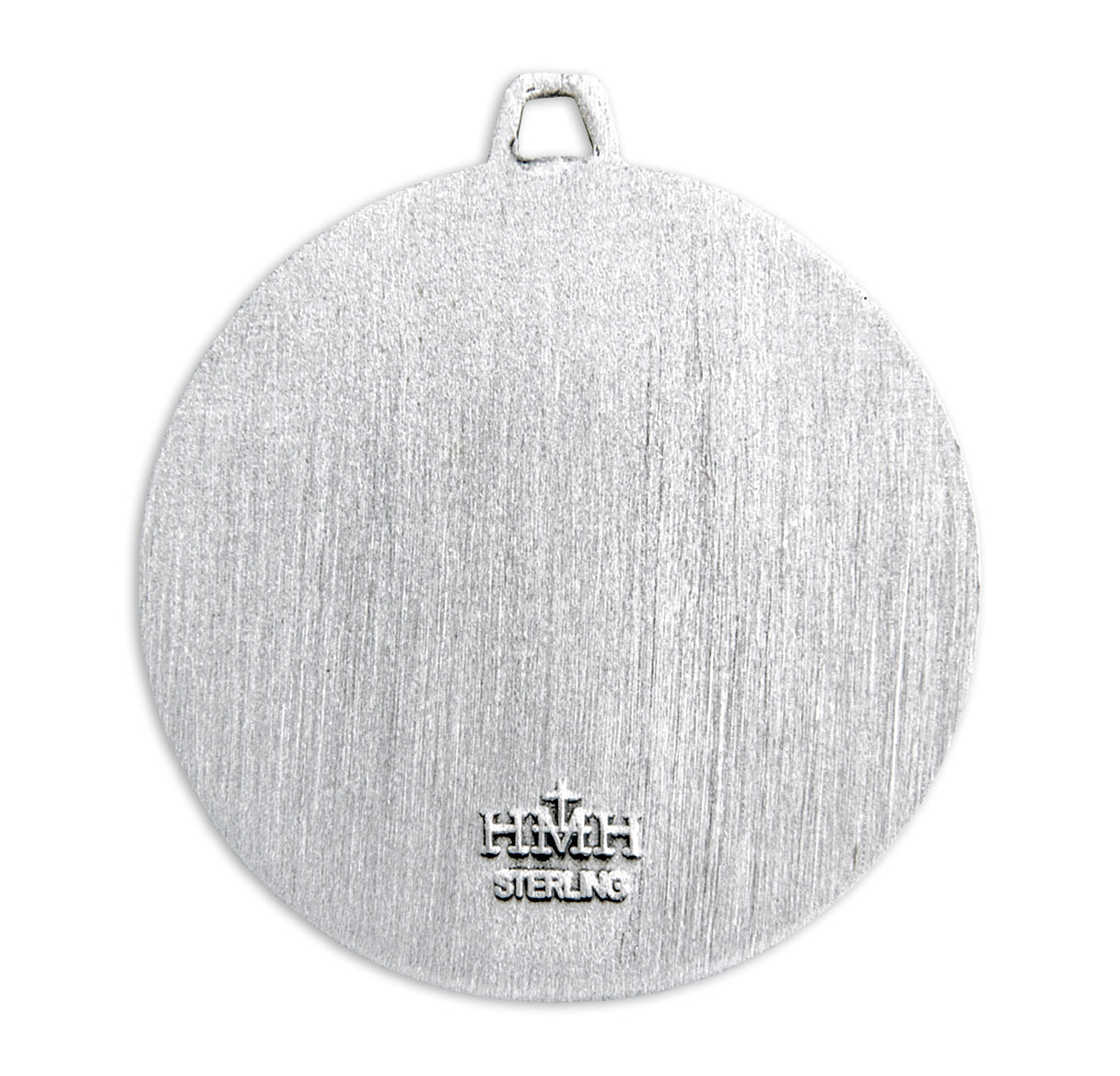 Sterling Silver Round Holy Communion Medal Pendant with Chain | .925 Silver