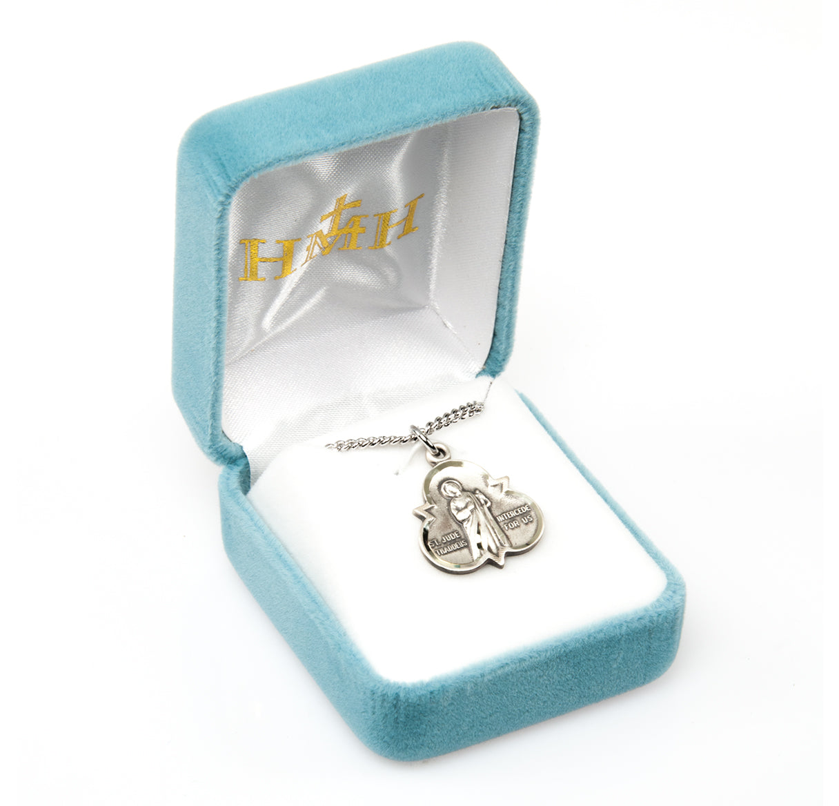 Saint Jude Thaddeus Sterling Silver Trinity Symbol Medal Pendant with Chain | .925 Silver
