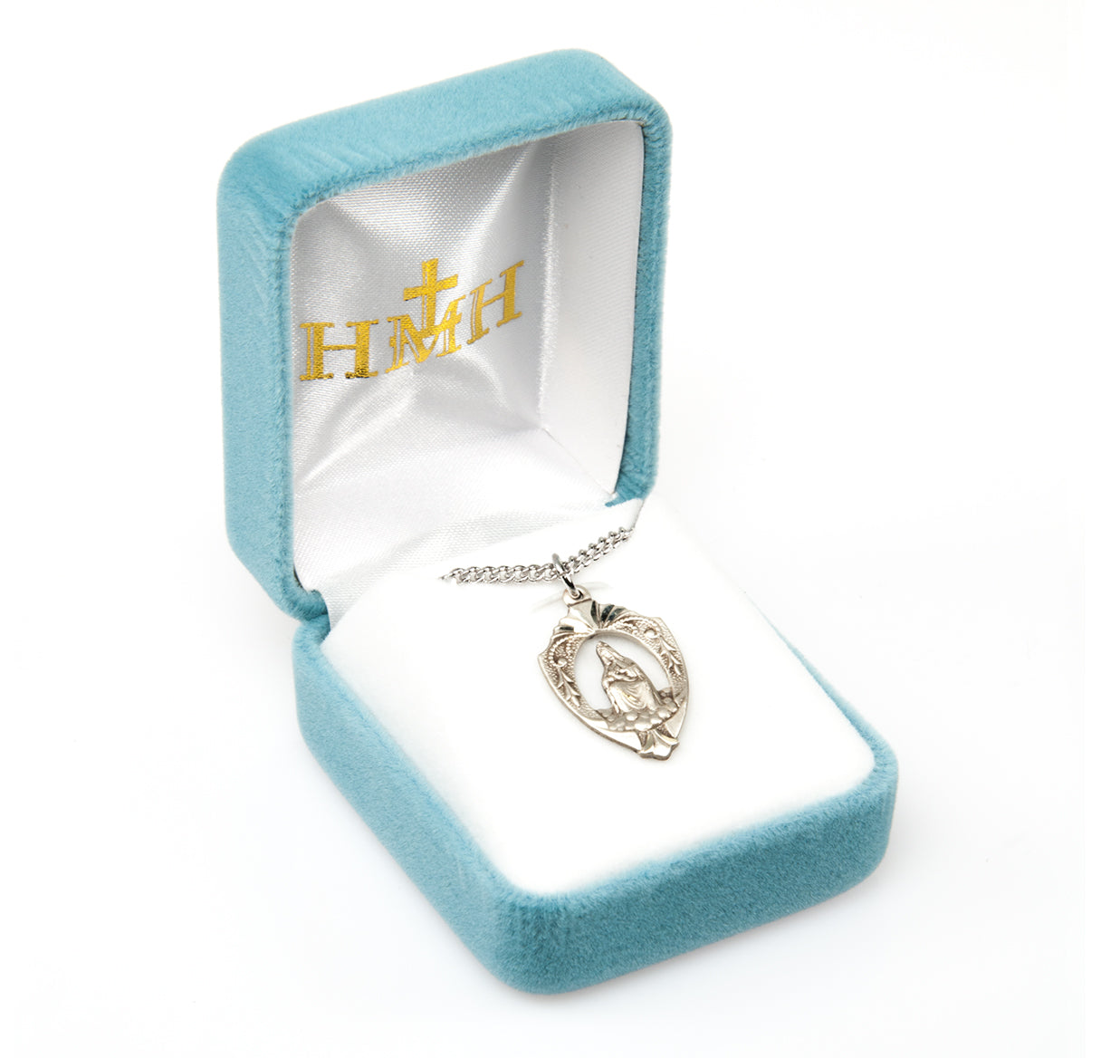 Our Lady of Laleche English Version Sterling Silver Medal Pendant with Chain | .925 Silver