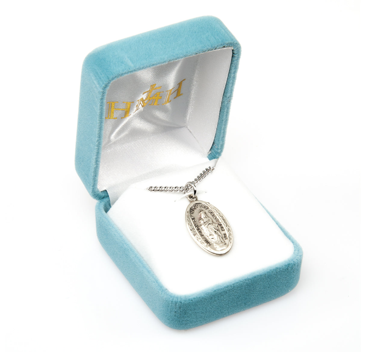 Our Lady of Victory Sterling Silver Medal Pendant with Chain | .925 Silver