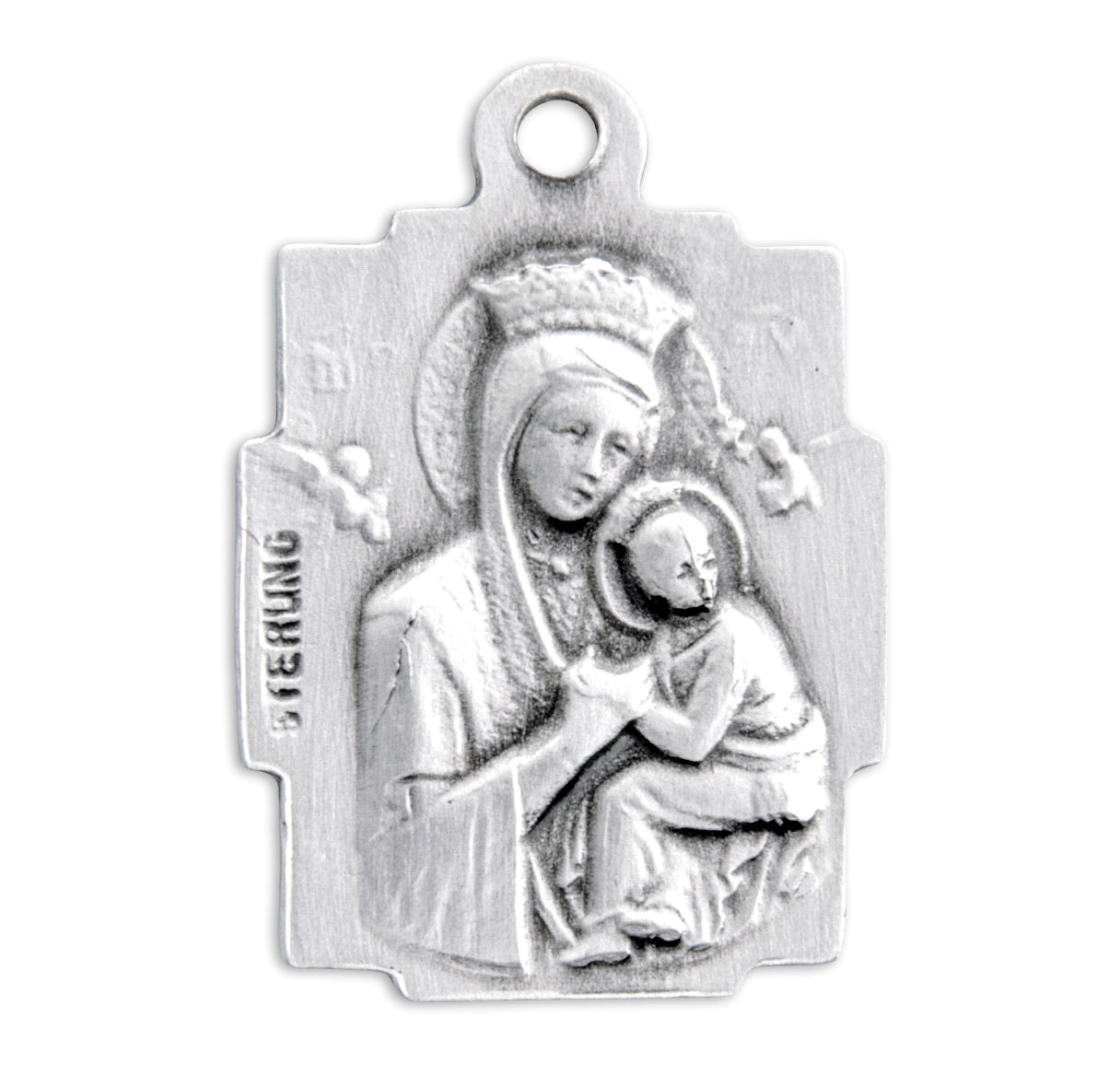 Saint Gerard Square Sterling Silver Medal Pendant with Chain | .925 Silver