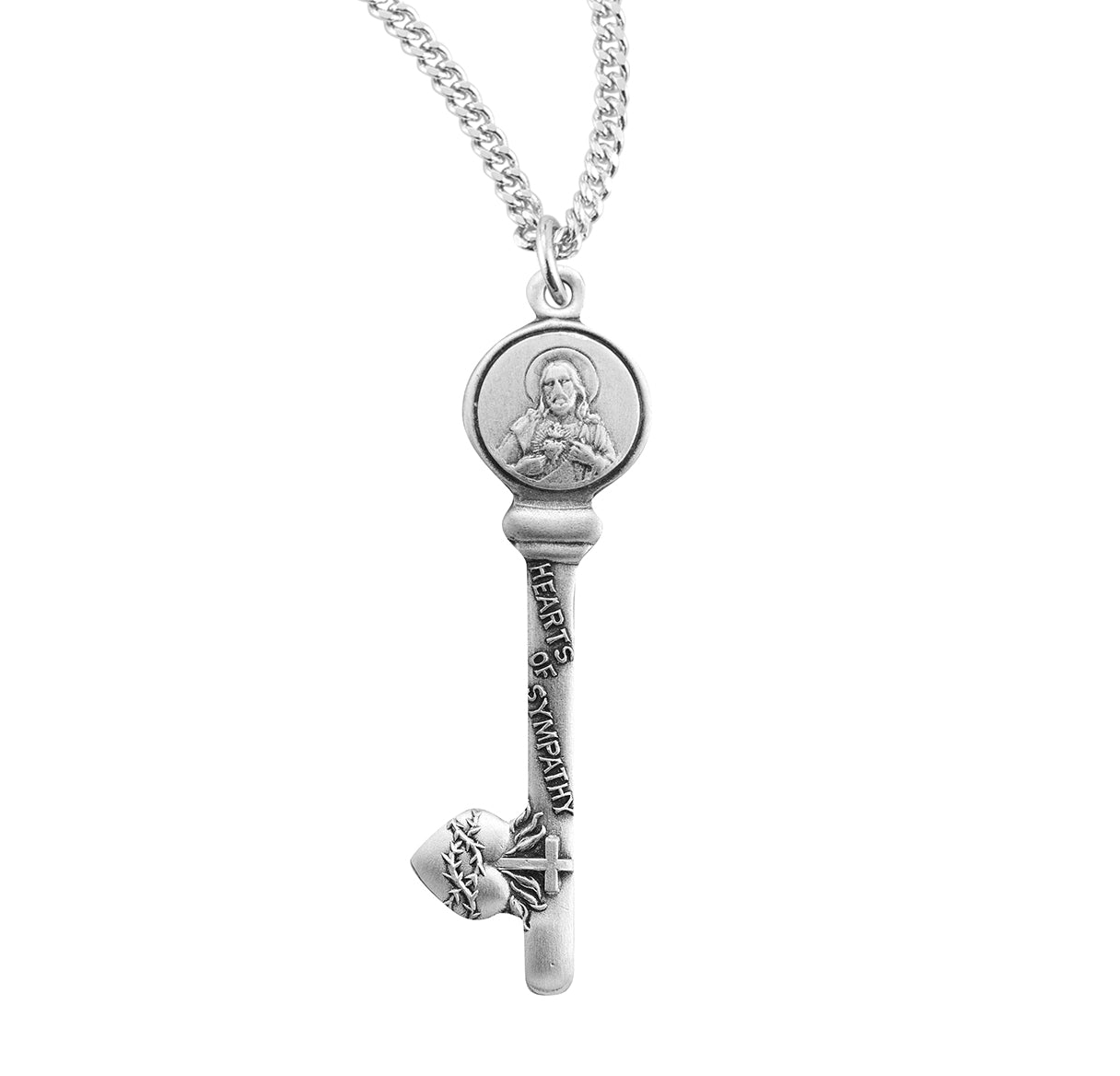 Hearts of Sympathy Sterling Silver Key Necklace | .925 Silver