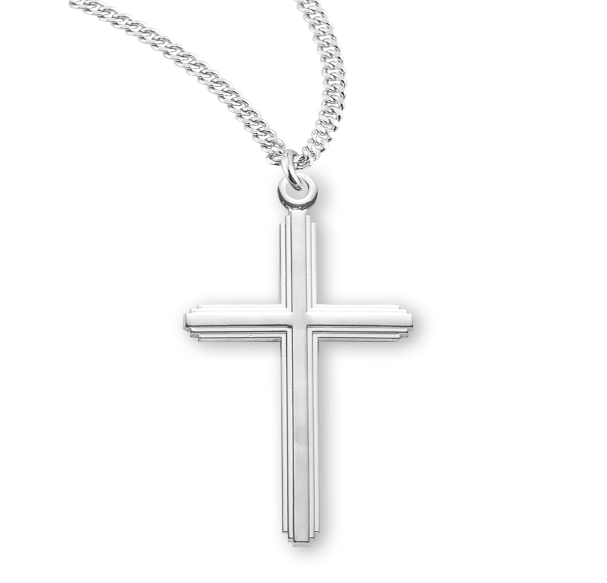 Sterling Silver Inlay Cross Necklace | .925 Silver