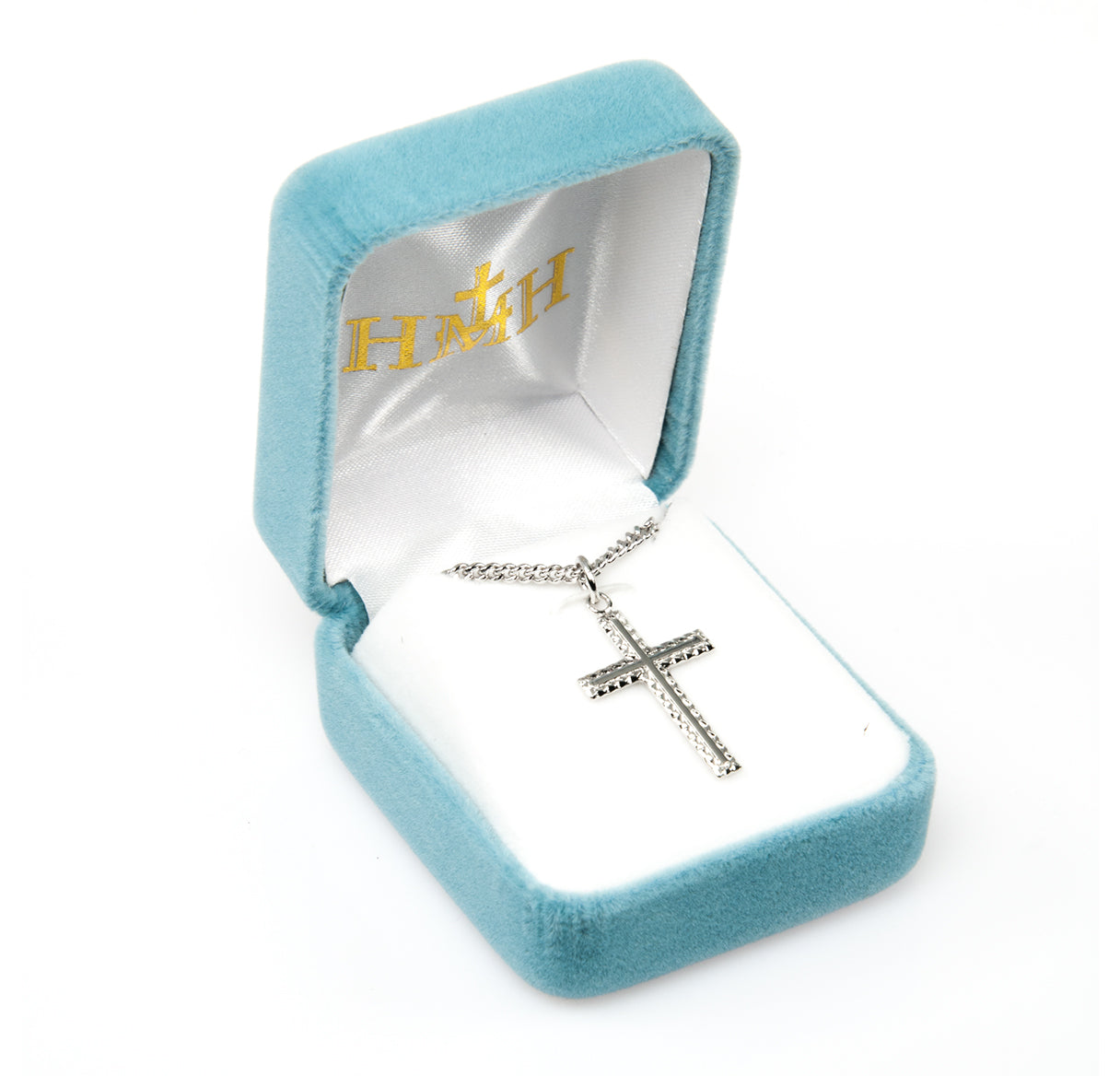 Sterling Silver Etched Cross Necklace | .925 Silver