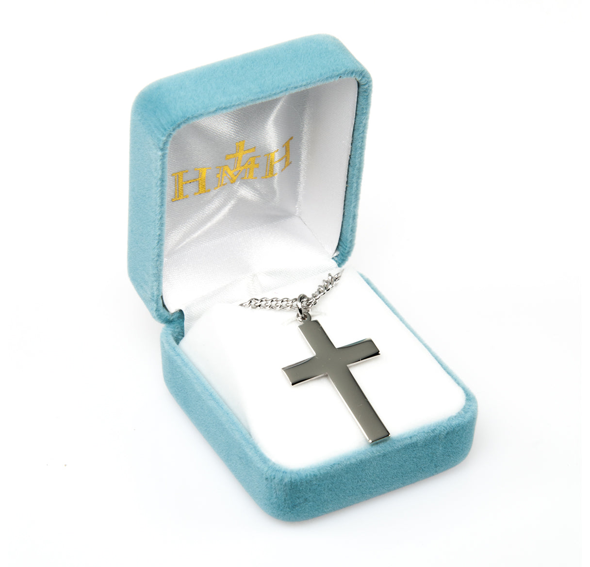 Sterling Silver High Polished Plain Cross Necklace | .925 Silver