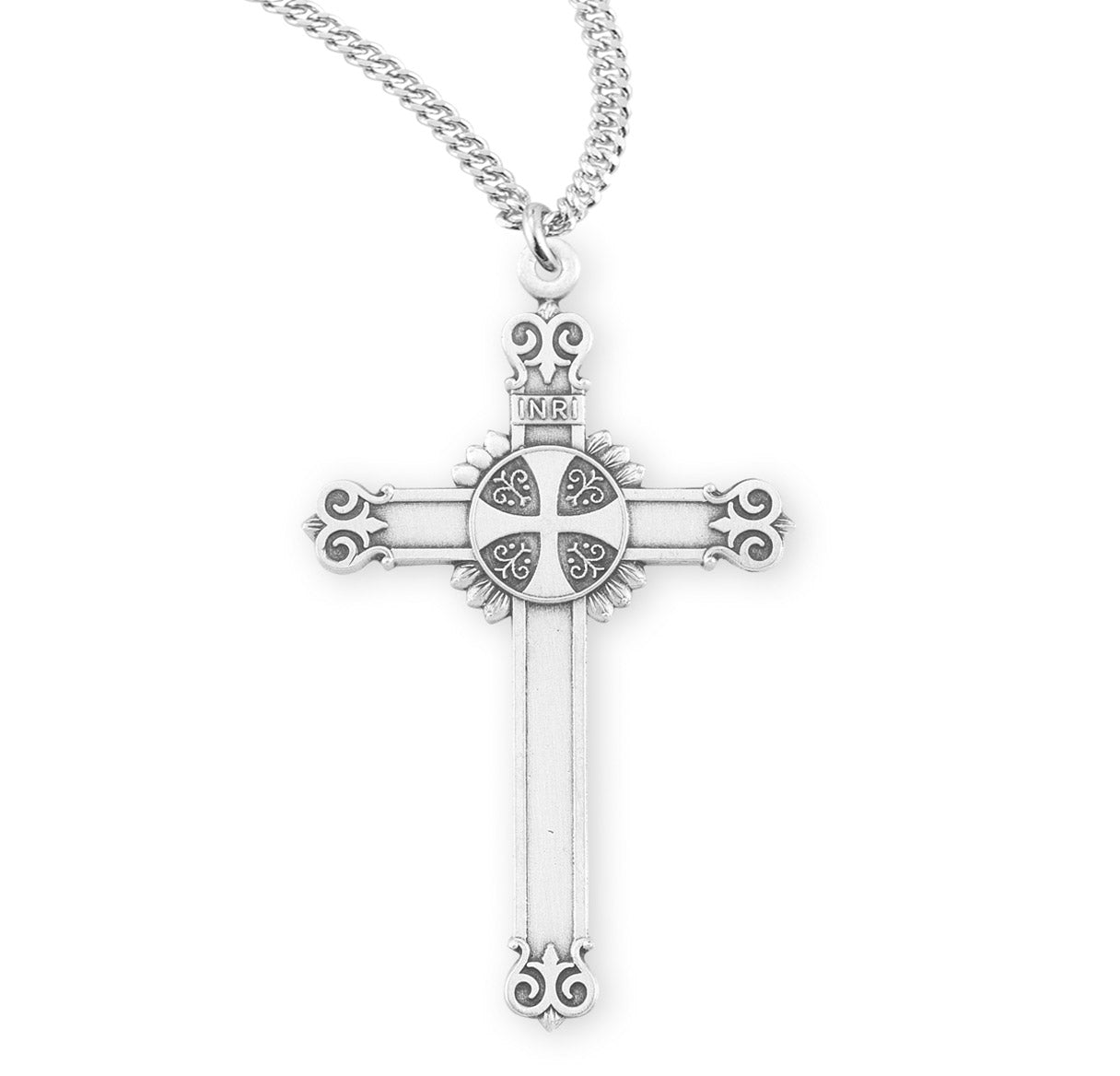 Sterling Silver Fancy Cross Necklace | .925 Silver