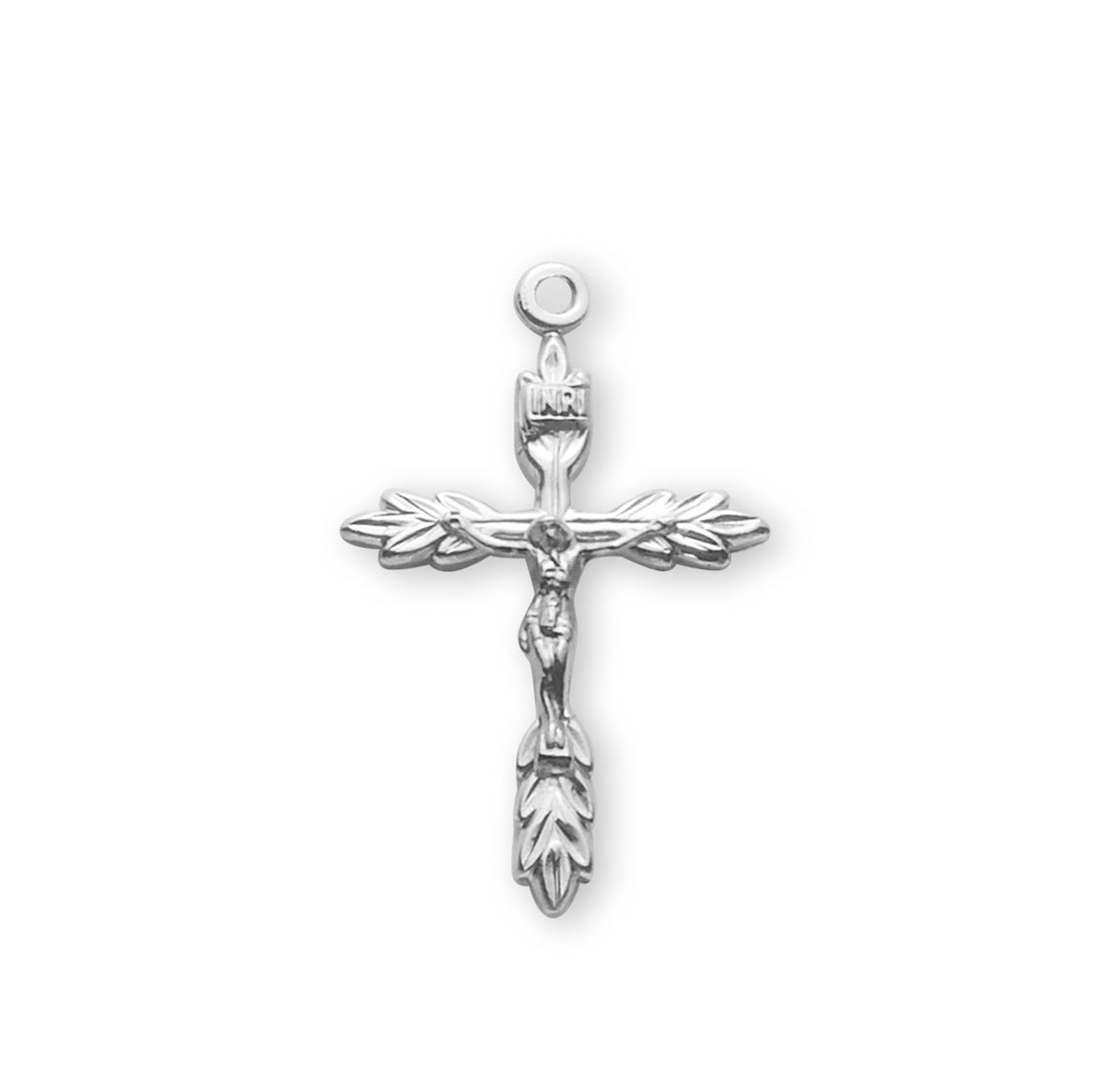 Sterling Silver Wheat Crucifix Necklace | .925 Silver