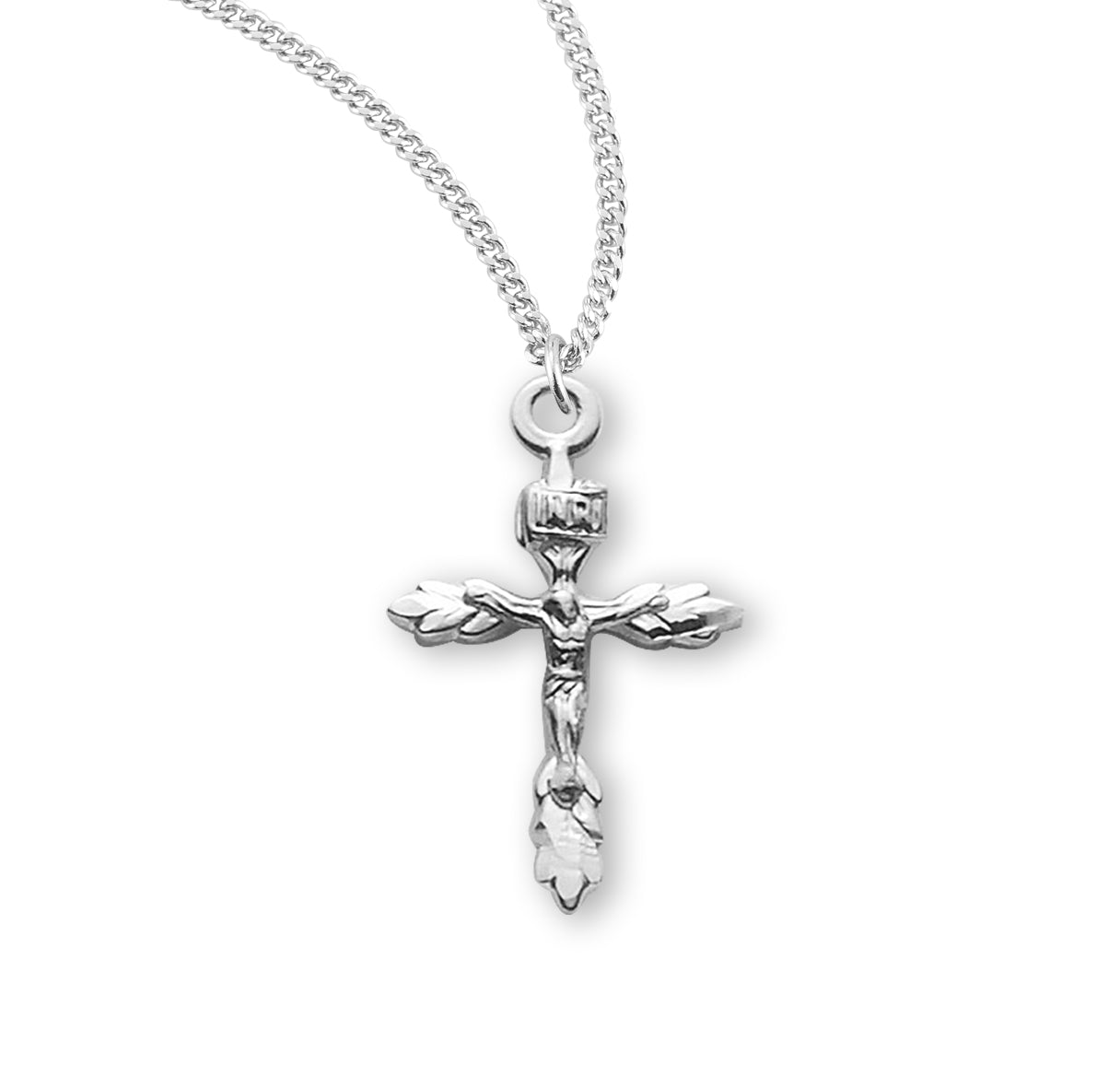 Sterling Silver Wheat Crucifix Necklace | .925 Silver