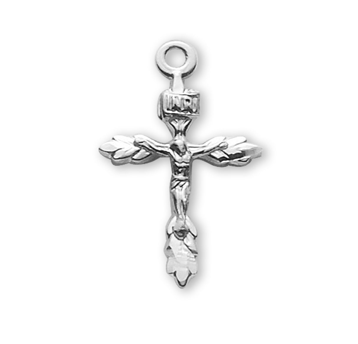 Sterling Silver Wheat Crucifix Necklace | .925 Silver