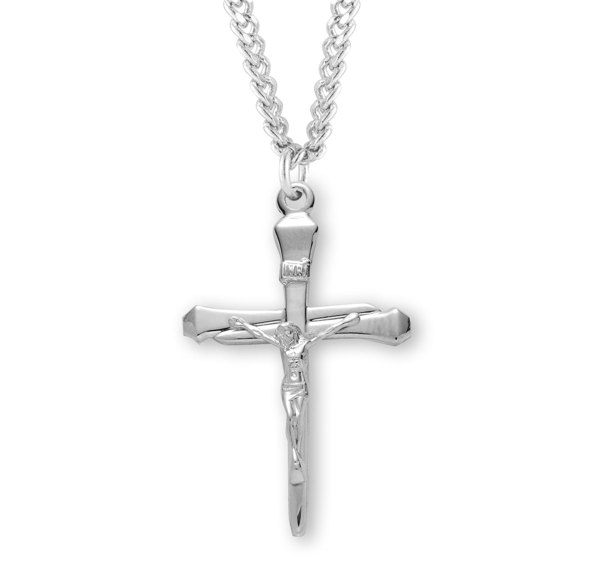 Gold Over Sterling Silver High Polished Crucifix Necklace | 16kt Gold Plated .925 Silver