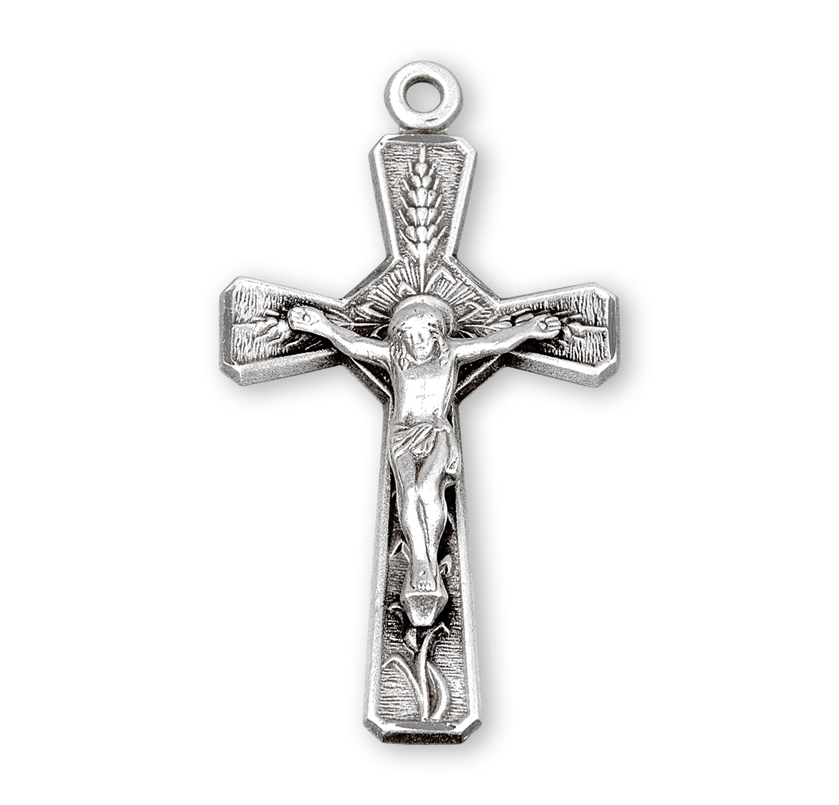 Eucharist Sterling Silver Crucifix Necklace | .925 Silver