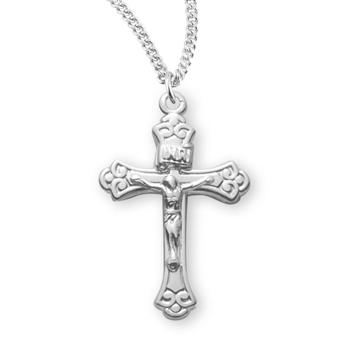 Tapered Sterling Silver Crucifix Necklace | .925 Silver