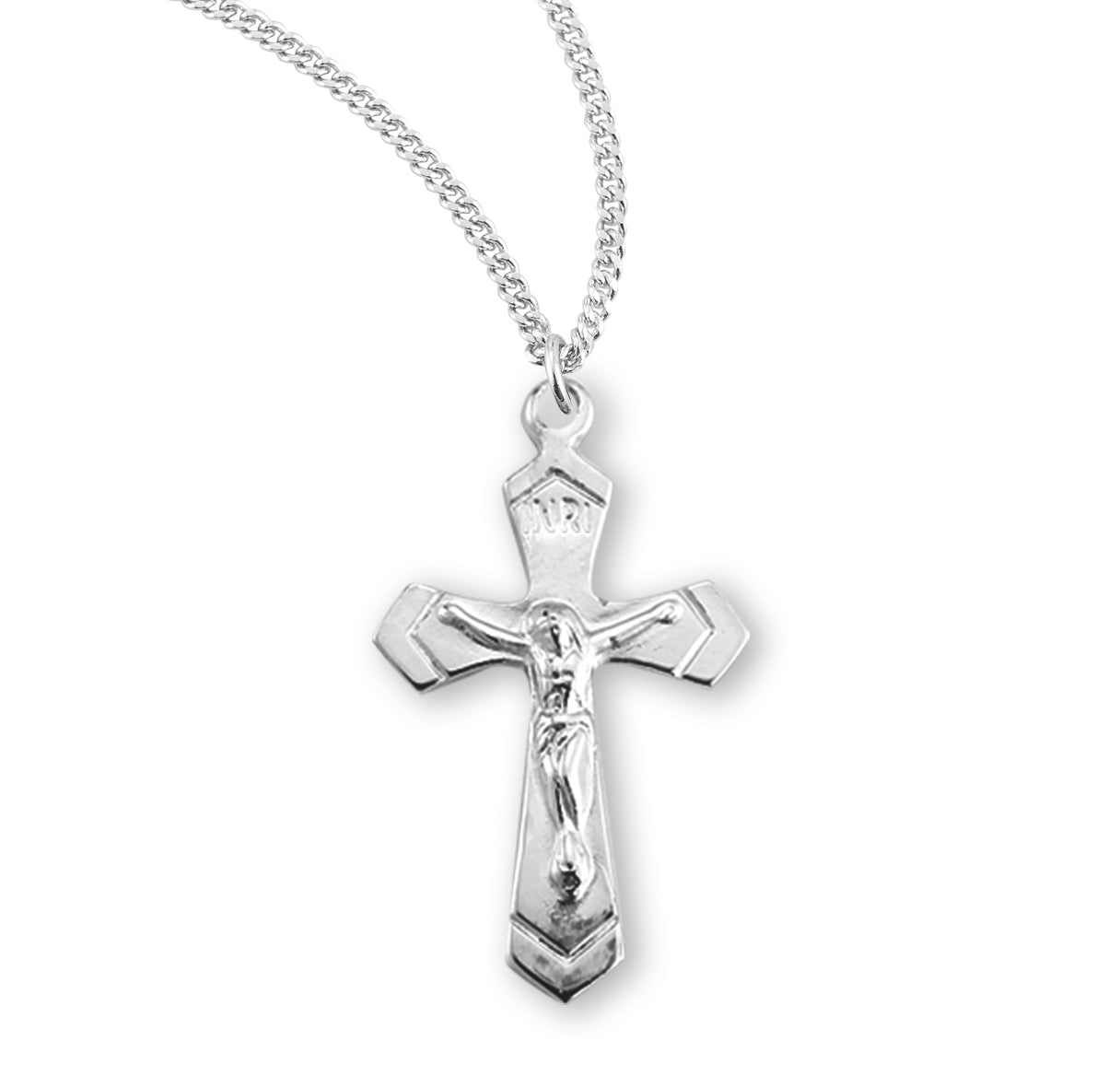 Sterling Silver High Polished Crucifix Necklace | .925 Silver
