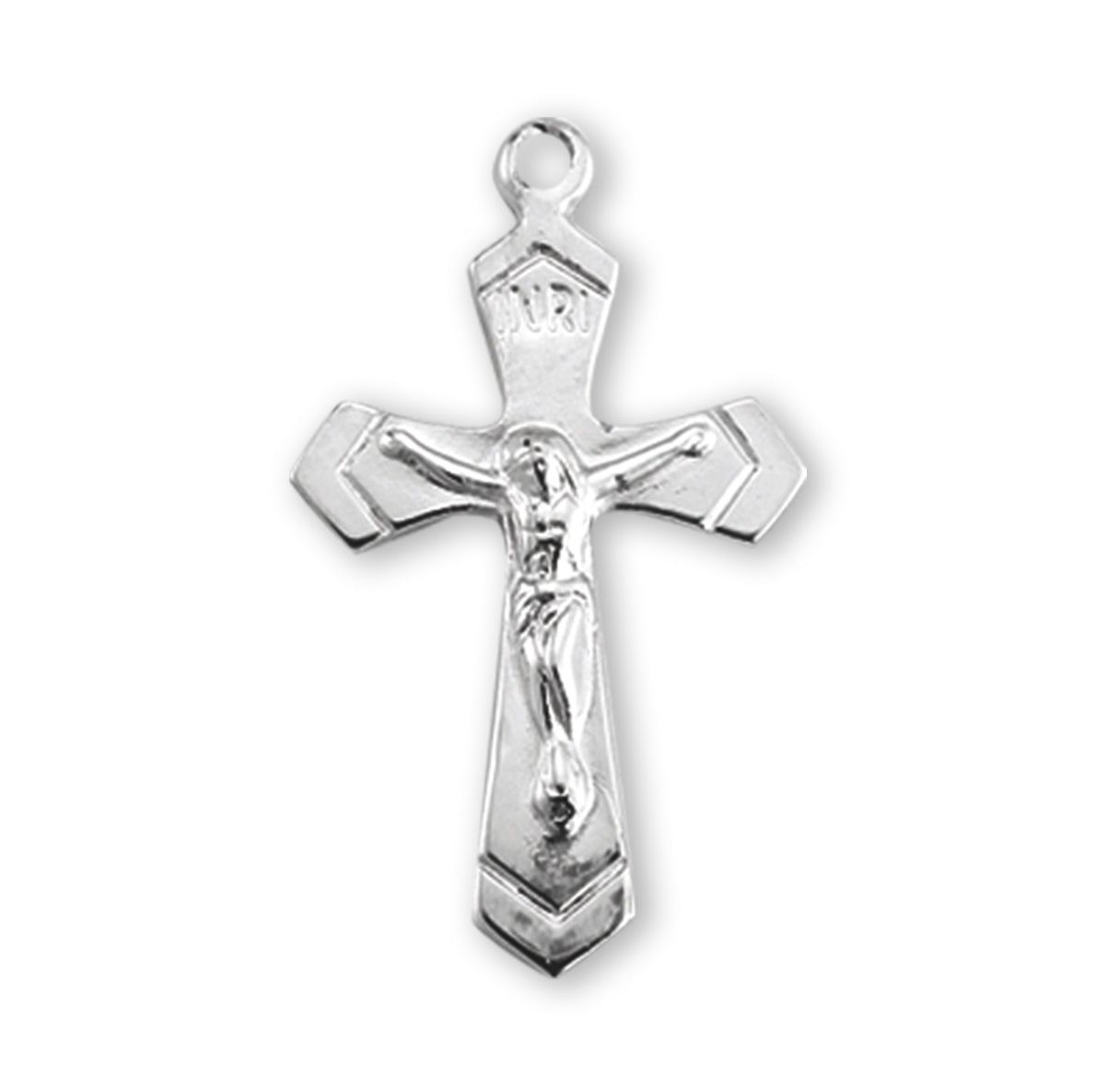Sterling Silver High Polished Crucifix Necklace | .925 Silver