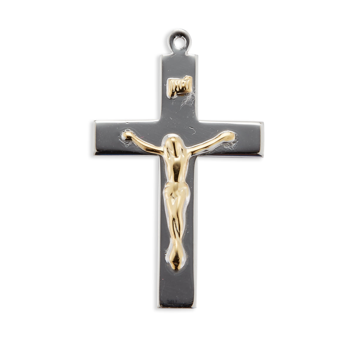 Sterling Silver Two-Tone Crucifix with Gold Plated Corpus Necklace | .925 Silver