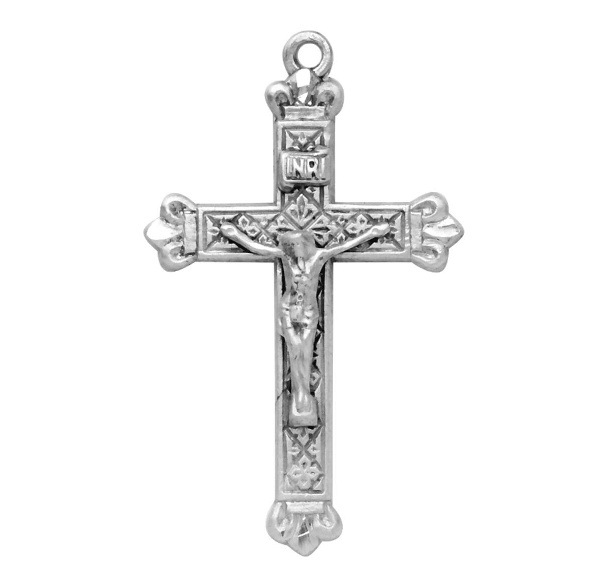 Budded Tip Sterling Silver Crucifix Necklace | .925 Silver