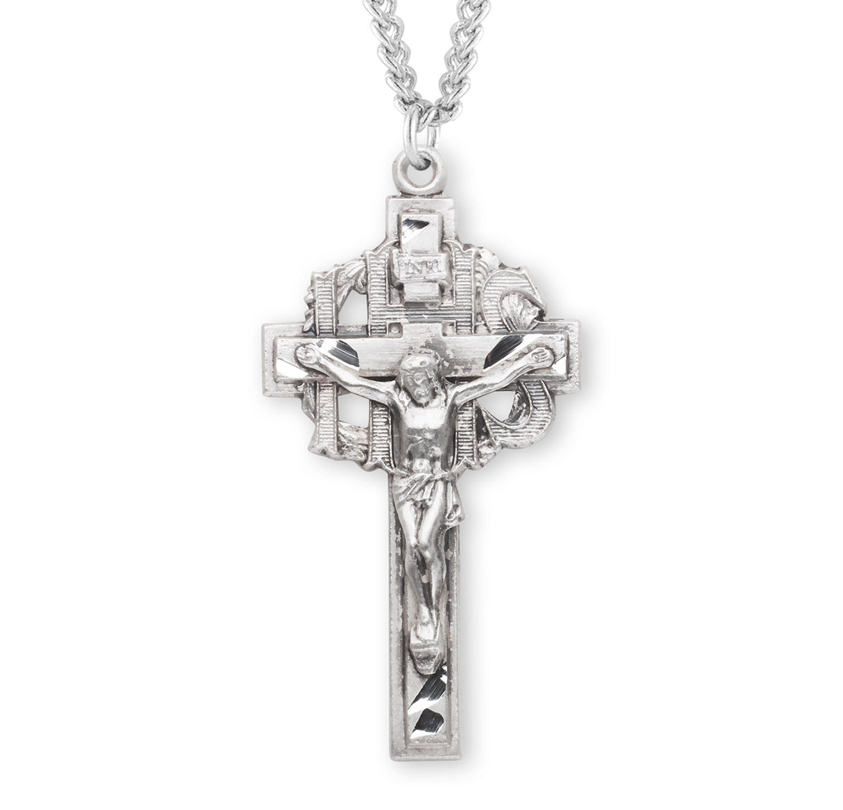 Pierced Sterling Silver Crucifix Necklace | .925 Silver