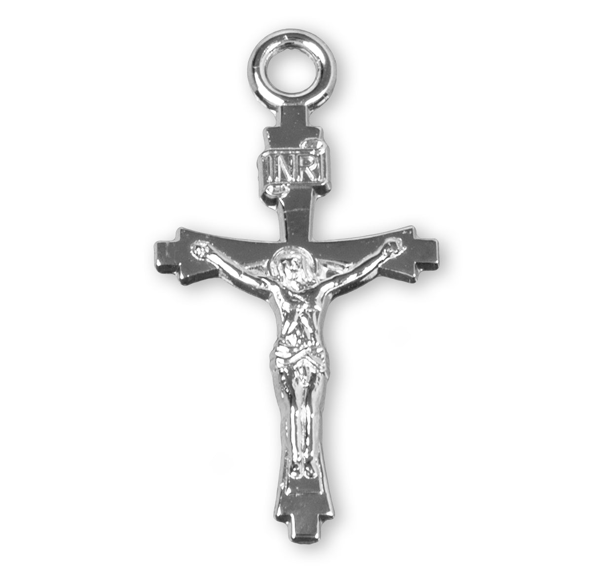 Flare Tipped Sterling Silver Crucifix Necklace | .925 Silver
