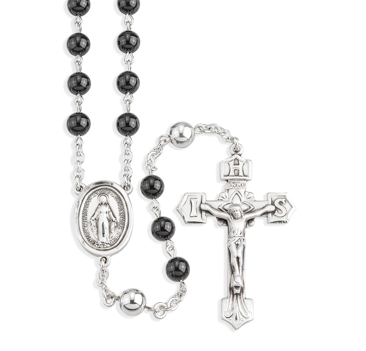 6mm Onyx Beads with Sterling Silver O.F. Beads and Findings | .925 Silver