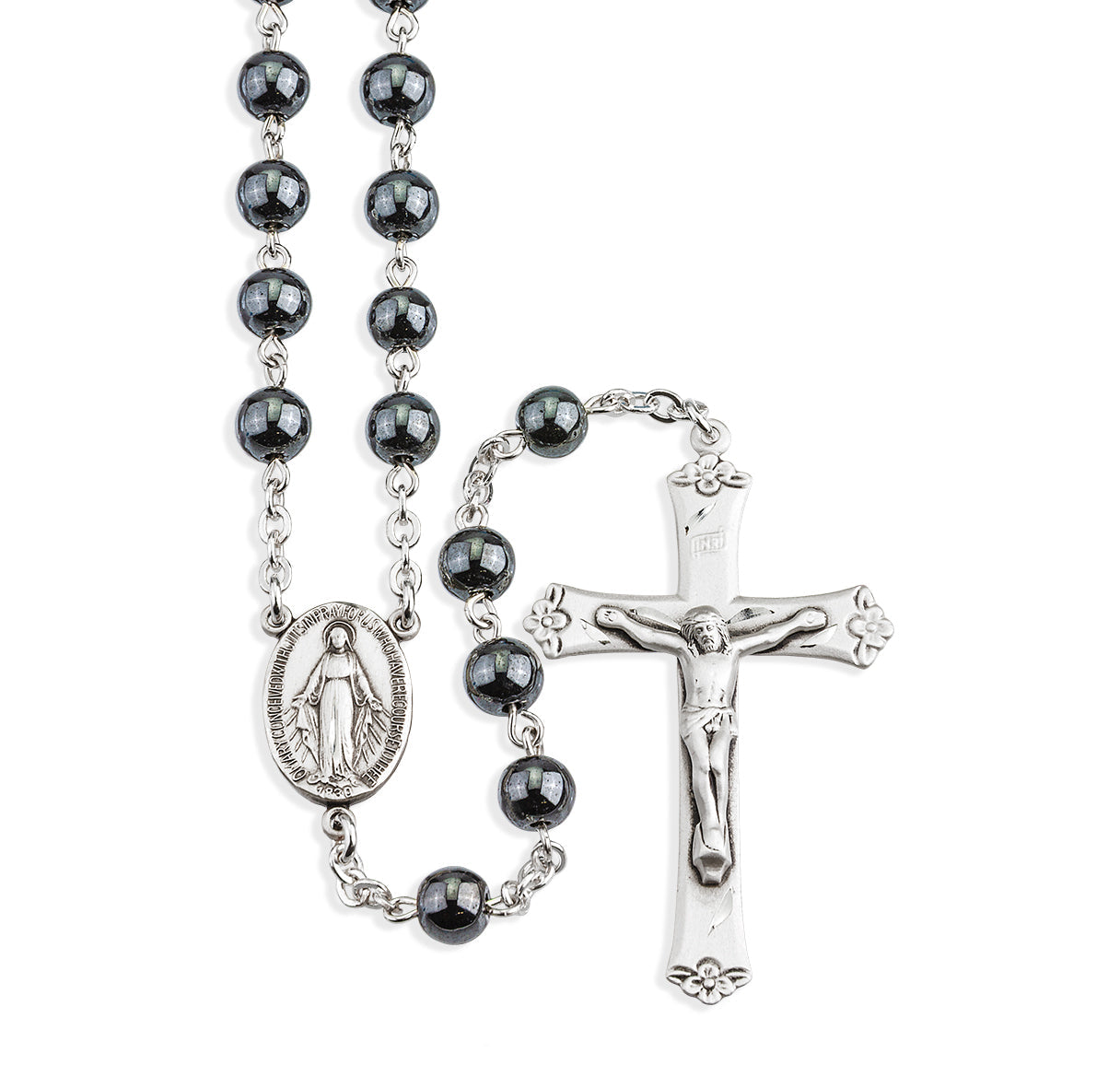 Genuine Hematite Sterling Silver Rosary | .925 Silver