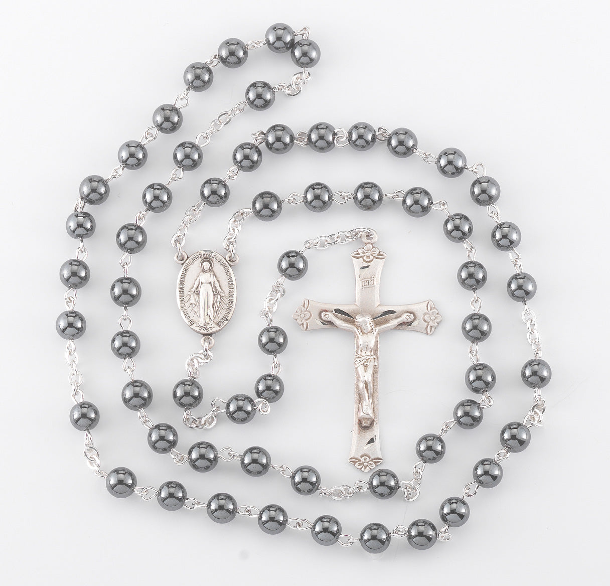 Genuine Hematite Sterling Silver Rosary | .925 Silver
