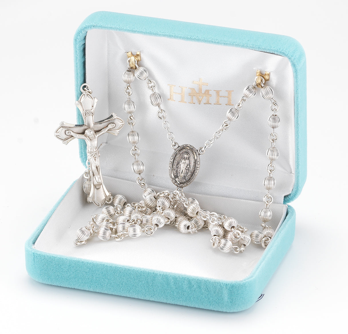 5mm Straight Corrugated Sterling Silver Rosary | .925 Silver