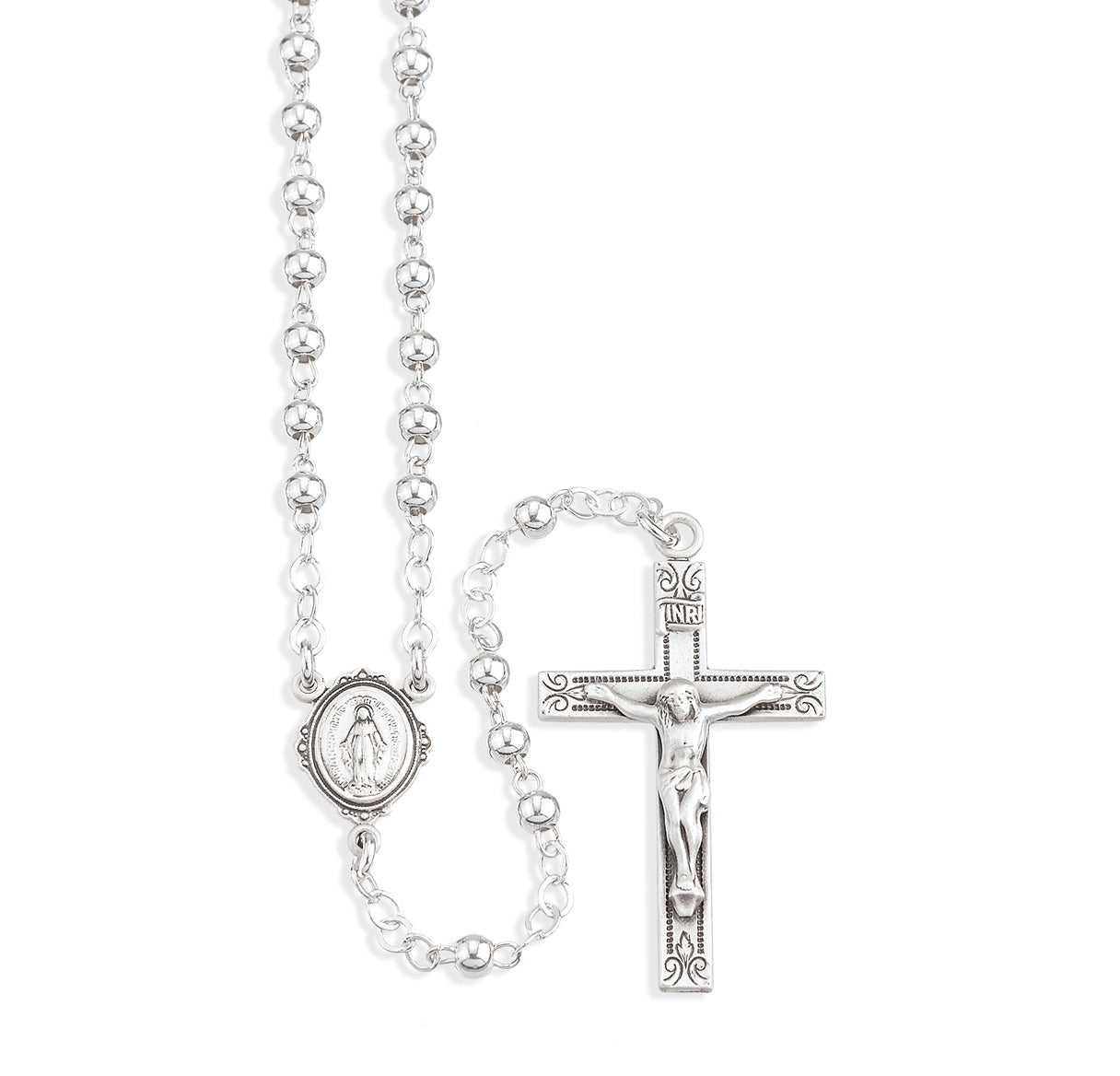 3.5mm High Polished Sterling Silver Rosary | .925 Silver