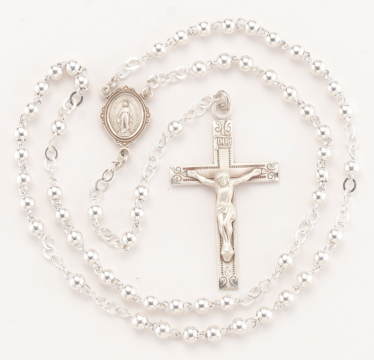 3.5mm High Polished Sterling Silver Rosary | .925 Silver