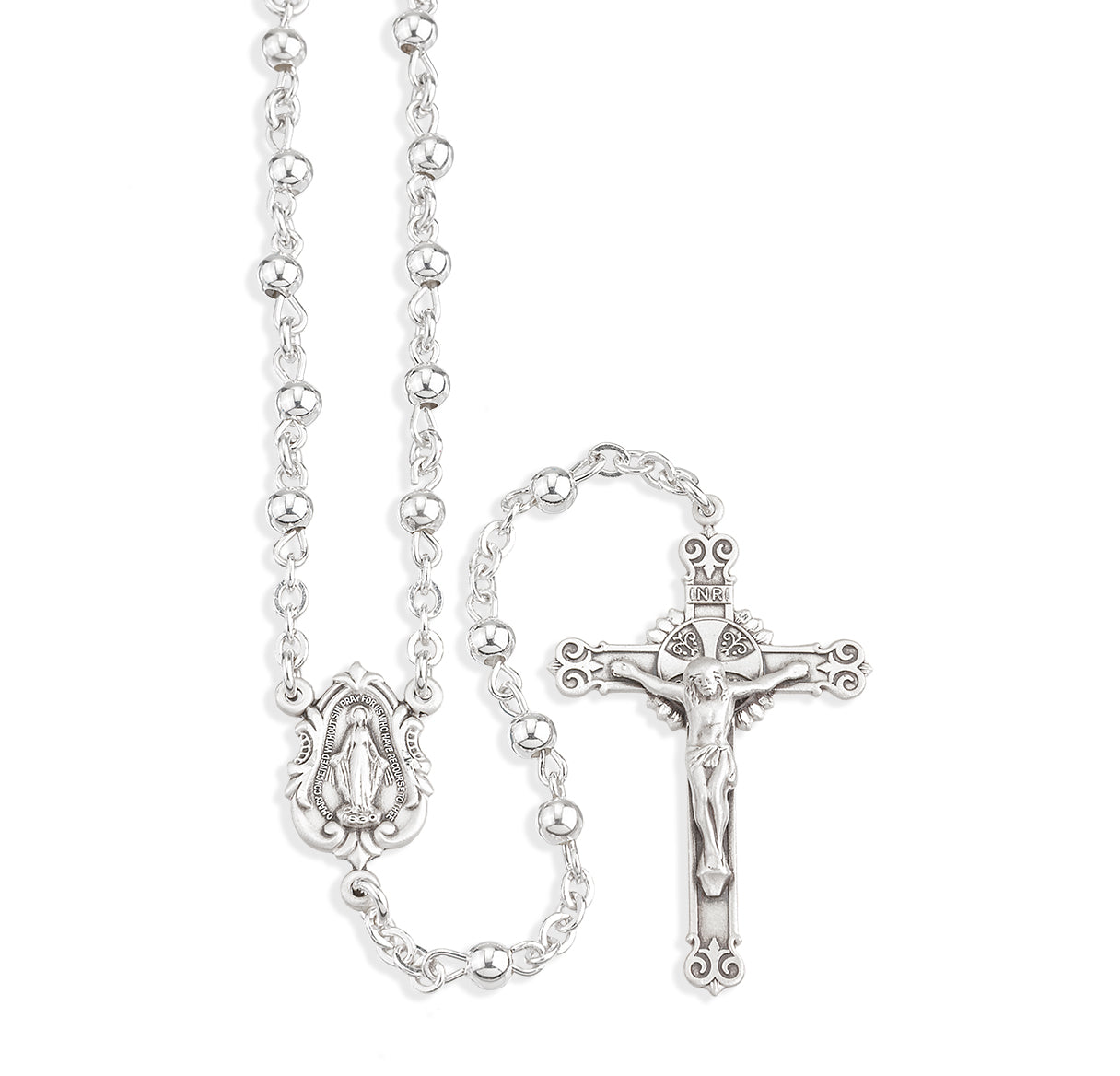 4mm High Polished Sterling Silver Rosary | .925 Silver