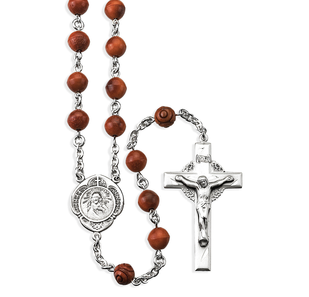 7mm Genuine Brown Round Cocoa Bead Sterling Silver Rosary | .925 Silver