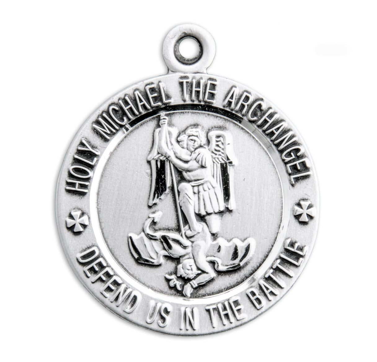 Sterling Silver Air Force Medal with St. Michael on Reverse Side Necklace | .925 Silver