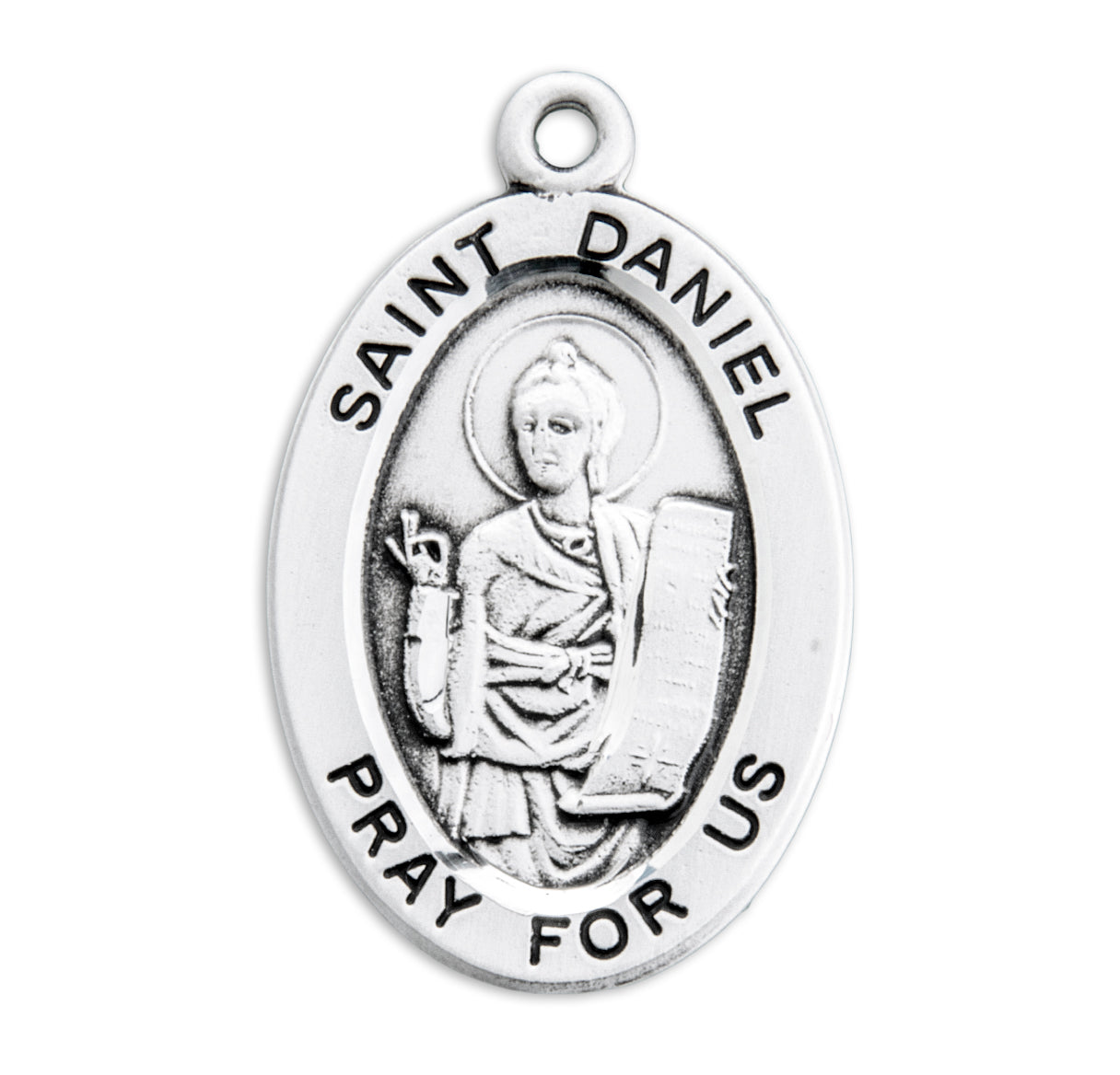 Patron Saint Daniel Oval Sterling Silver Medal Pendant with Chain | .925 Silver