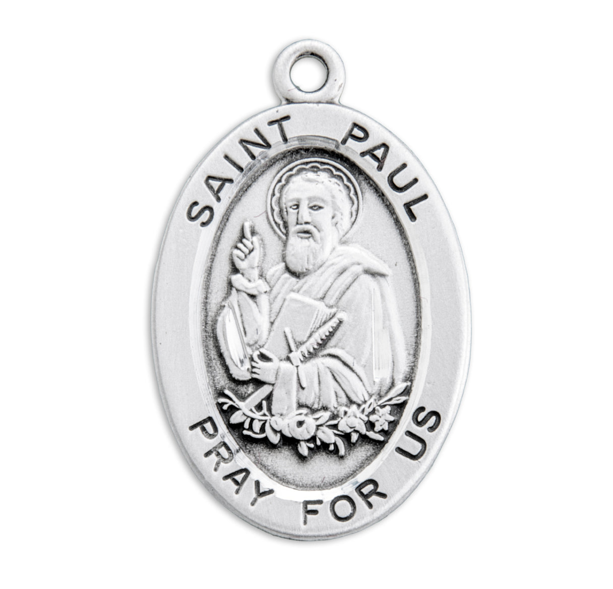 Patron Saint Paul Oval Sterling Silver Medal Pendant with Chain | .925 Silver