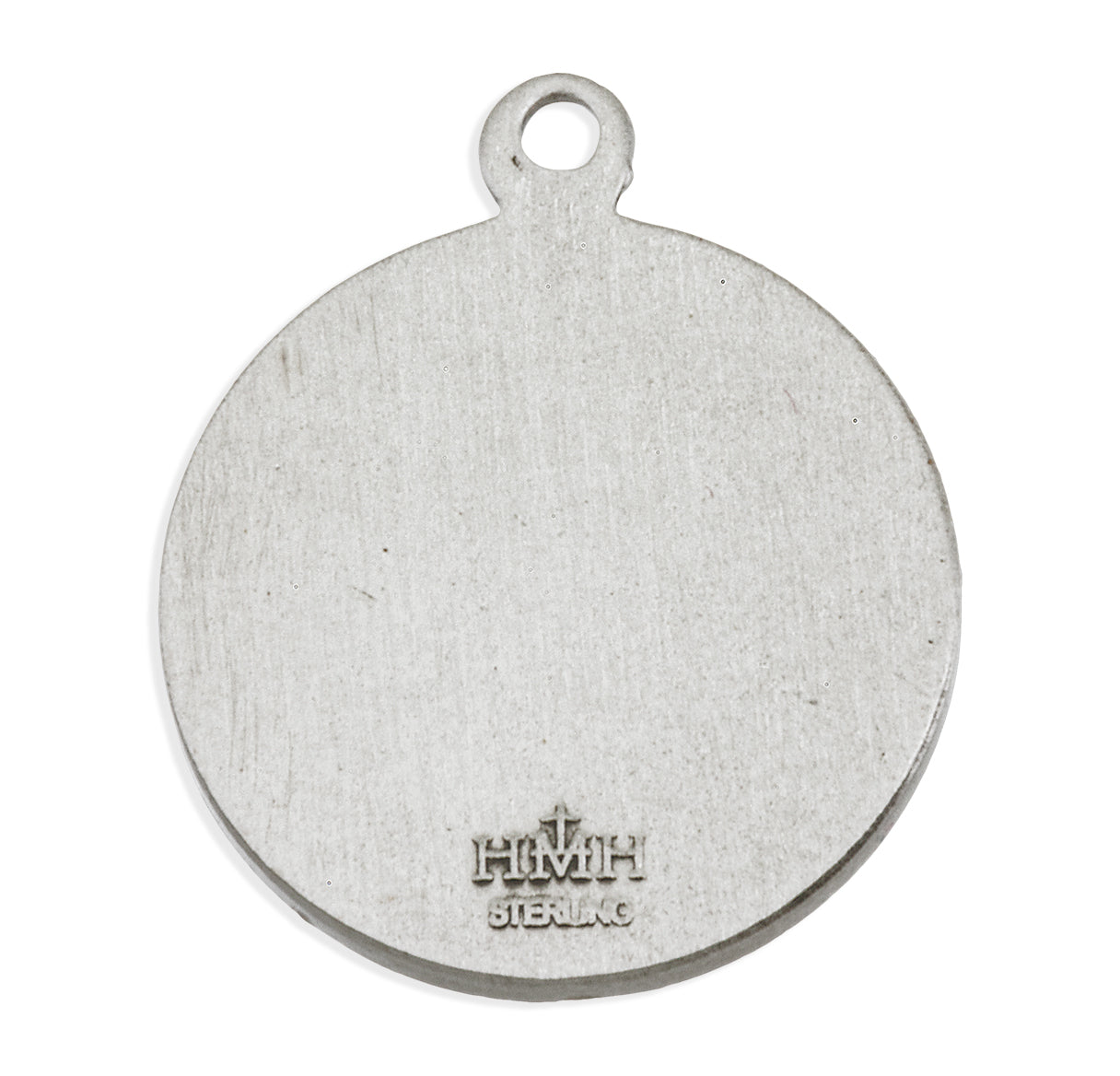 Saint Aidan Oval Sterling Silver Medal Pendant with Chain | .925 Silver
