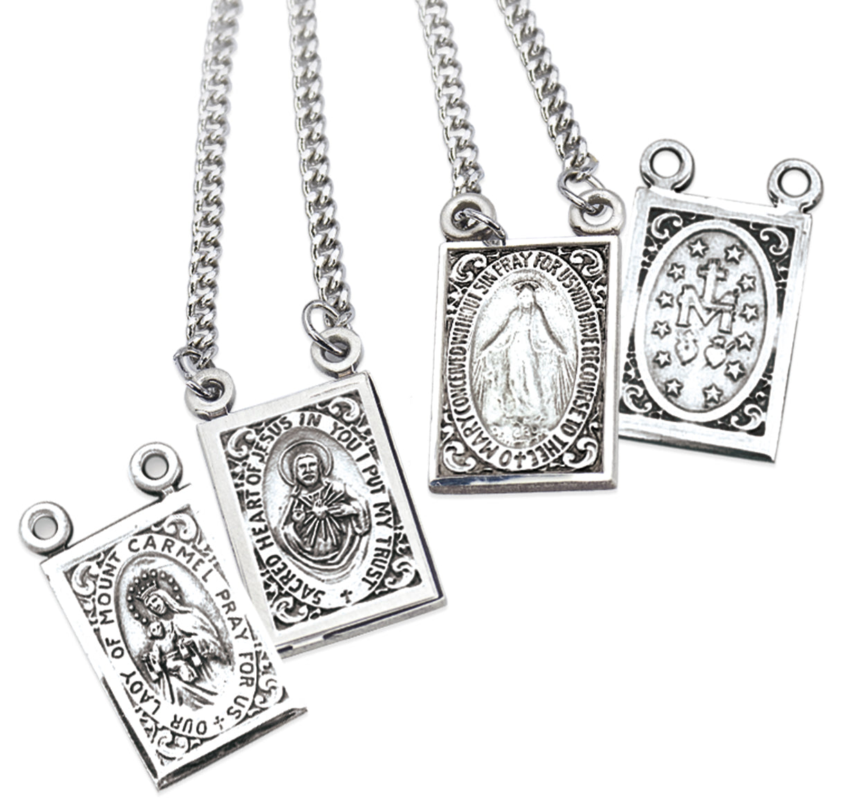 Sterling Silver Two Piece Miraculous Medals Necklace | .925 Silver