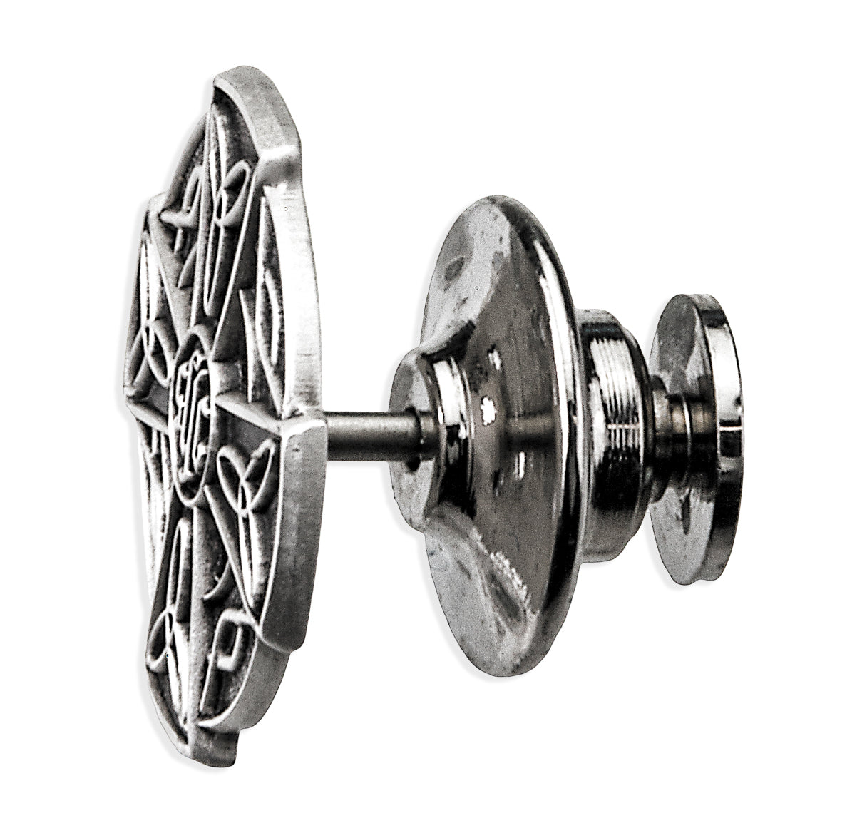 Sterling Silver Irish Celtic Cross Lapel Pin Necklace | .925 Silver