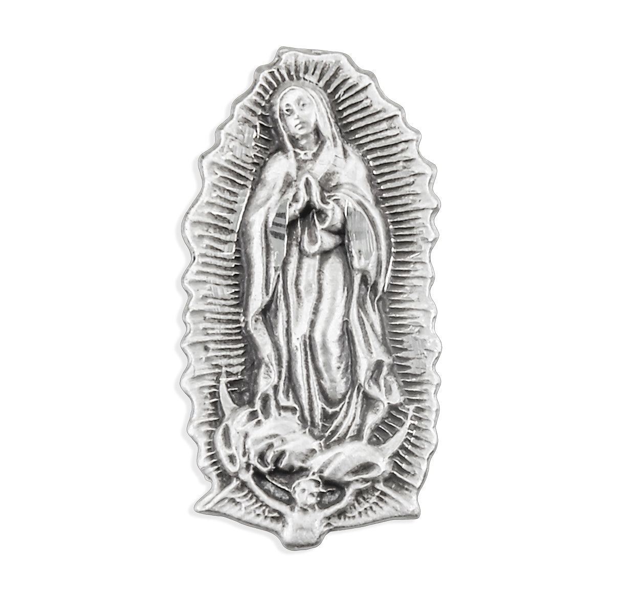 Our Lady of Guadalupe Sterling Silver Lapel Pin Necklace | .925 Silver