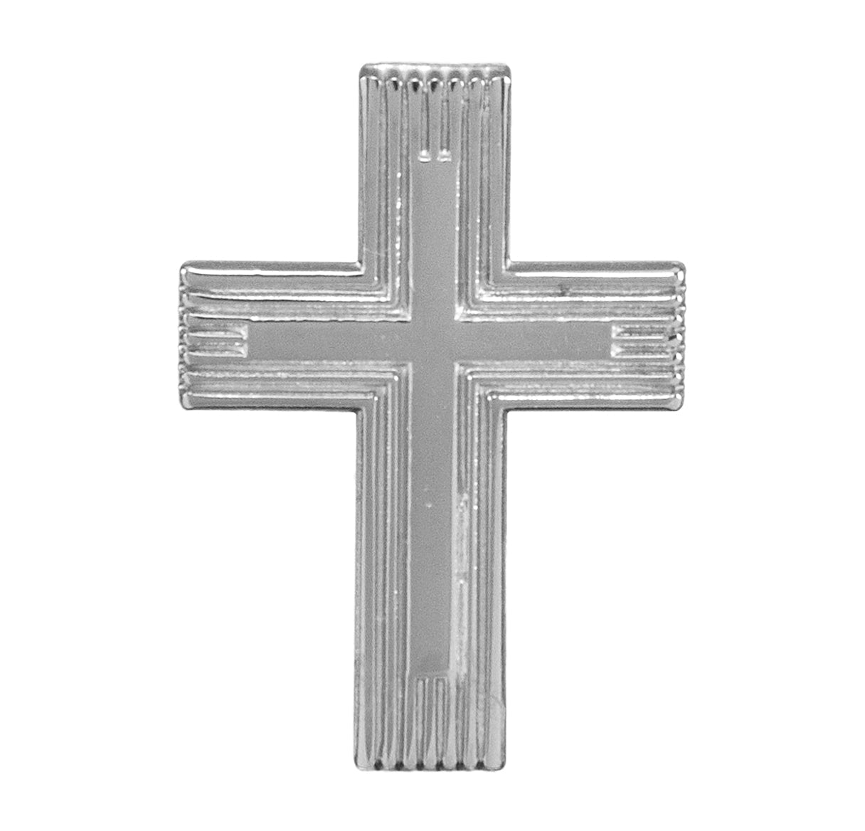 Sterling Silver Engraved Cross Lapel Pin Necklace | .925 Silver