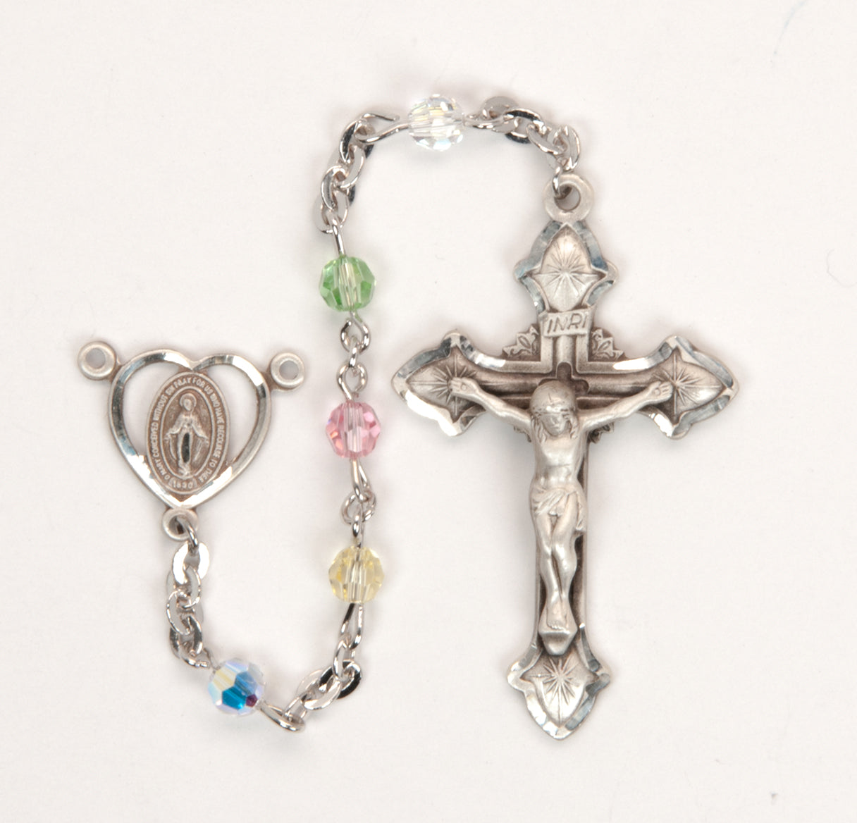 4mm Finest Crystal Multi-Color Bead Rosary | Catholic Rosary