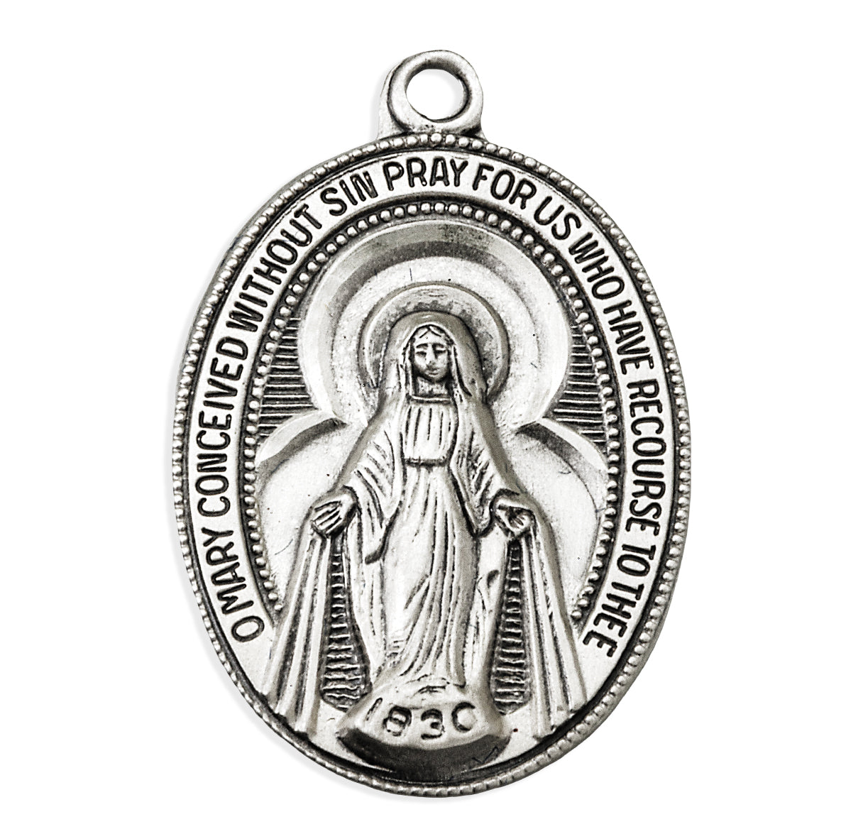 Sterling Silver Oval Miraculous Medal