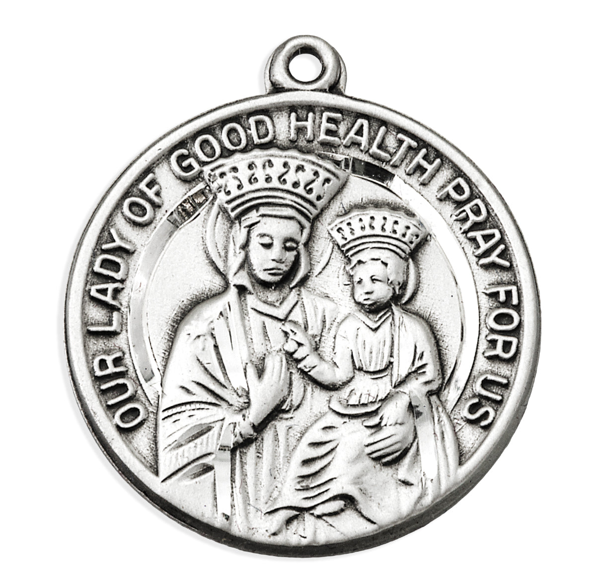 Sterling Silver Our Lady of Good Health Medal Round