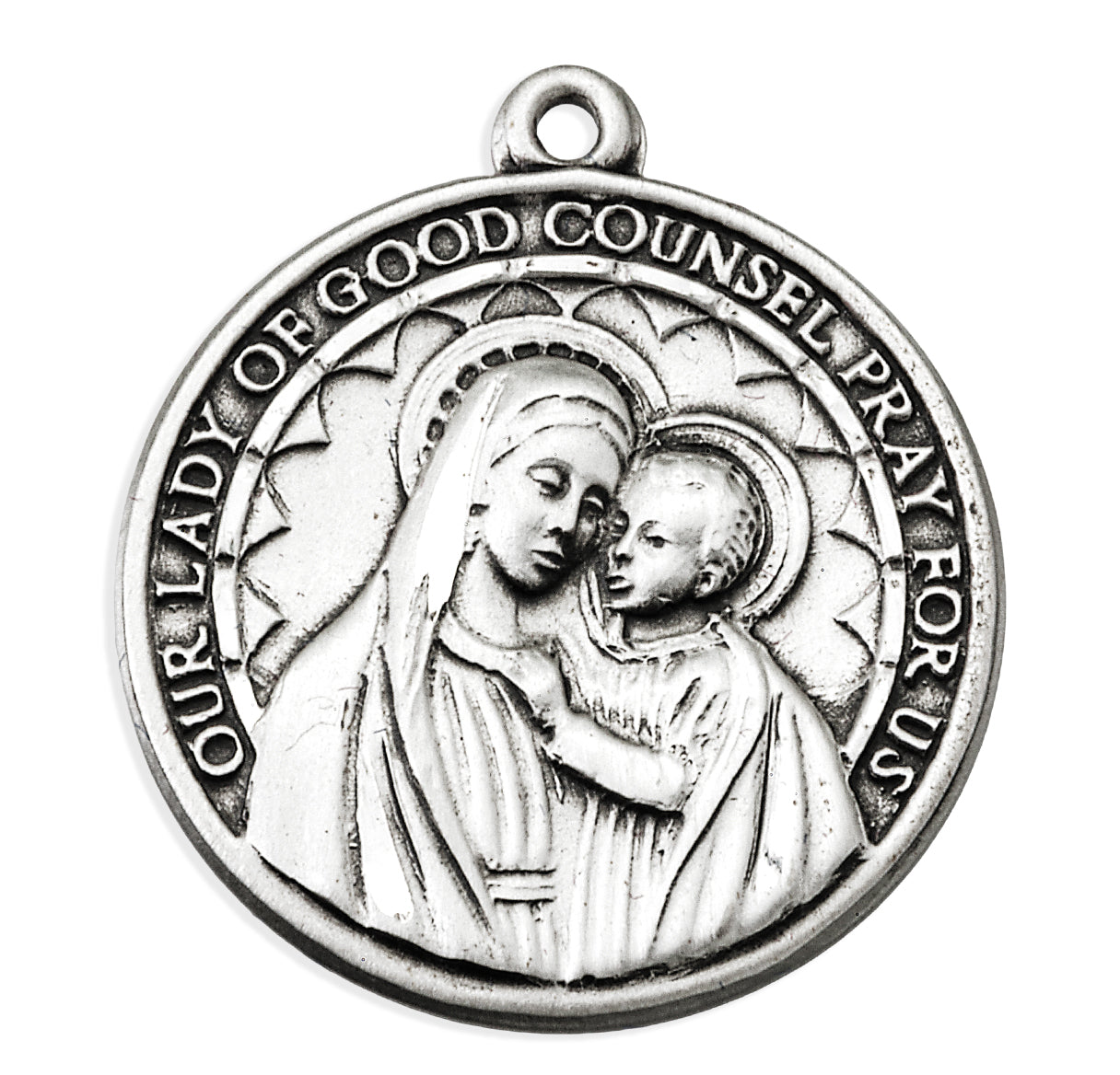 Sterling Silver Our Lady of Good Council with Jesus Medal